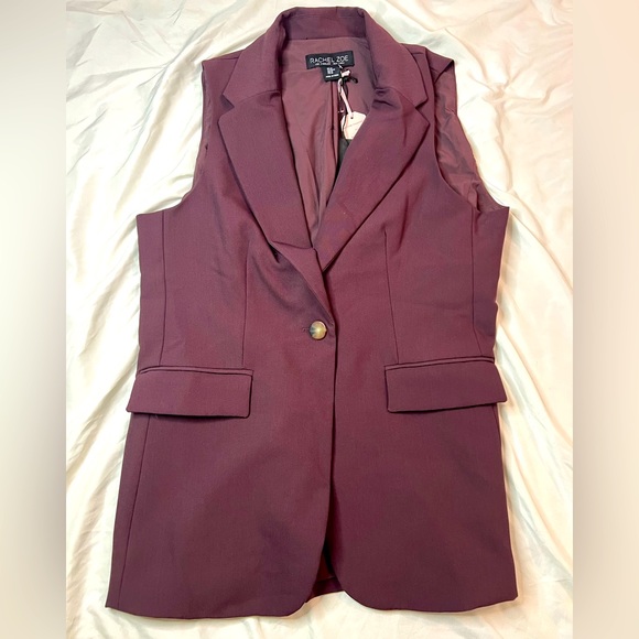 NWT Rachel Zoe Purple Sleeveless Blazer - Picture 1 of 6